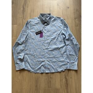 Michael Kors Blue/White Liberty Fabric Spring 1 Floral Print Shirt, X-Large NWT